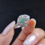 GIA CERTIFIED 14K GOLD 1.13 CTW NATURAL GREEN DIAMOND & DIAMOND RING