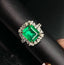 14K GOLD 4.07 CTW VIVID GREEN NATURAL EMERALD & DIAMOND RING/PENDANT( WITHOUT CHAIN )