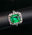 14K GOLD 4.07 CTW VIVID GREEN NATURAL EMERALD & DIAMOND RING/PENDANT( WITHOUT CHAIN )