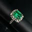 14K GOLD 4.07 CTW VIVID GREEN NATURAL EMERALD & DIAMOND RING/PENDANT( WITHOUT CHAIN )