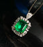 14K GOLD 4.07 CTW VIVID GREEN NATURAL EMERALD & DIAMOND RING/PENDANT( WITHOUT CHAIN )