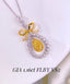 GIA CERTIFIED 14K GOLD 1.90 CTW NATURAL YELLOW DIAMOND & DIAMOND NECKLACE