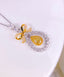 GIA CERTIFIED 14K GOLD 1.90 CTW NATURAL YELLOW DIAMOND & DIAMOND NECKLACE