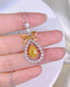 GIA CERTIFIED 14K GOLD 1.90 CTW NATURAL YELLOW DIAMOND & DIAMOND NECKLACE