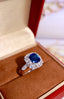 14K GOLD 3.74 CTW VIVID BLUE NATURAL SAPPHIRE & DIAMOND RING