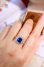 14K GOLD 3.74 CTW VIVID BLUE NATURAL SAPPHIRE & DIAMOND RING