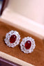 14K GOLD 2.89 CTW VIVID RED NATURAL RUBY & DIAMOND EARRINGS