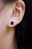 14K GOLD 2.89 CTW VIVID RED NATURAL RUBY & DIAMOND EARRINGS