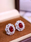 14K GOLD 2.89 CTW VIVID RED NATURAL RUBY & DIAMOND EARRINGS