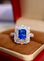 14K GOLD 2.34 CTW VIVID BLUE NATURAL SAPPHIRE & DIAMOND RING