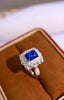 14K GOLD 2.34 CTW VIVID BLUE NATURAL SAPPHIRE & DIAMOND RING