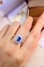 14K GOLD 2.34 CTW VIVID BLUE NATURAL SAPPHIRE & DIAMOND RING