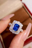 14K GOLD 2.34 CTW VIVID BLUE NATURAL SAPPHIRE & DIAMOND RING