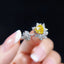 GIA CERTIFIED 14K GOLD 2.03 CTW NATURAL YELLOW DIAMOND & DIAMOND RING