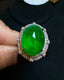 14K GOLD 8.6 CT VIVID GREEN NATURAL EMERALD & DIAMOND RING/PENDANT( WITHOUT CHAIN )