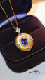 14K GOLD 1.30 CTW NATURAL SAPPHIRE & DIAMOND PENDANT( WITHOUT CHAIN )