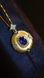 14K GOLD 1.30 CTW NATURAL SAPPHIRE & DIAMOND PENDANT( WITHOUT CHAIN )