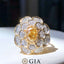 GIA CERTIFIED 14K GOLD 1.42 CTW NATURAL YELLOW DIAMOND & DIAMOND RING