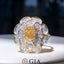 GIA CERTIFIED 14K GOLD 1.42 CTW NATURAL YELLOW DIAMOND & DIAMOND RING