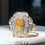 GIA CERTIFIED 14K GOLD 1.42 CTW NATURAL YELLOW DIAMOND & DIAMOND RING