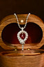 14K GOLD 0.78 CTW VIVID RED NATURAL RUBY & SAPPHIRE & DIAMOND PENDANT( WITHOUT CHAIN )