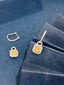 14K GOLD 0.90 CTW NATURAL YELLOW DIAMOND & DIAMOND EARRINGS/PENDANT( WITHOUT CHAIN )