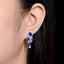 14K GOLD 6.36 CTW NATURAL SAPPHIRE & SAPPHIRE EARRINGS