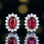 14K GOLD 1.26 CTW NATURAL RUBY & DIAMOND EARRINGS