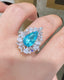 14K GOLD 3.08 CTW NATURAL PARAIBA TOURMALINE & DIAMOND RING/PENDANT( WITHOUT CHAIN )