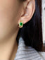 14K GOLD 2.07 CTW VIVID GREEN NATURAL EMERALD & DIAMOND EARRINGS