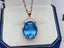 14K GOLD 12.17 CTW NATURAL TOPAZ & DIAMOND PENDANT( WITHOUT CHAIN )