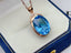 14K GOLD 12.17 CTW NATURAL TOPAZ & DIAMOND PENDANT( WITHOUT CHAIN )