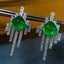 14K GOLD 10.07 CTW NATURAL EMERALD & DIAMOND EARRINGS