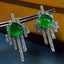 14K GOLD 10.07 CTW NATURAL EMERALD & DIAMOND EARRINGS