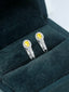 14K GOLD 0.42 CTW NATURAL YELLOW DIAMOND & DIAMOND EARRINGS