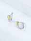 14K GOLD 0.42 CTW NATURAL YELLOW DIAMOND & DIAMOND EARRINGS