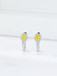 14K GOLD 0.42 CTW NATURAL YELLOW DIAMOND & DIAMOND EARRINGS