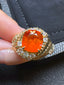 14K GOLD 5.05 CTW NATURAL SPESSARTINE & DIAMOND RING