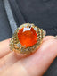 14K GOLD 5.05 CTW NATURAL SPESSARTINE & DIAMOND RING