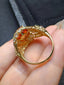 14K GOLD 5.05 CTW NATURAL SPESSARTINE & DIAMOND RING