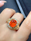 14K GOLD 5.05 CTW NATURAL SPESSARTINE & DIAMOND RING