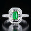 14K GOLD 1.06 CTW VIVID GREEN NATURAL EMERALD & DIAMOND RING