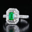 14K GOLD 1.06 CTW VIVID GREEN NATURAL EMERALD & DIAMOND RING