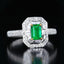 14K GOLD 1.06 CTW VIVID GREEN NATURAL EMERALD & DIAMOND RING