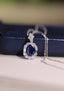 14K GOLD 1.90 CTW NATURAL SAPPHIRE & DIAMOND PENDANT( WITHOUT CHAIN )