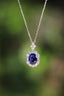 14K GOLD 1.90 CTW NATURAL SAPPHIRE & DIAMOND PENDANT( WITHOUT CHAIN )