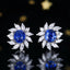 14K GOLD 2.81 CTW NATURAL SAPPHIRE & DIAMOND EARRINGS