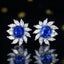 14K GOLD 2.81 CTW NATURAL SAPPHIRE & DIAMOND EARRINGS