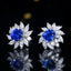 14K GOLD 2.81 CTW NATURAL SAPPHIRE & DIAMOND EARRINGS