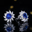 14K GOLD 2.81 CTW NATURAL SAPPHIRE & DIAMOND EARRINGS